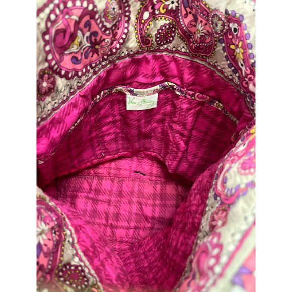 Vera Bradley Pink Paisley Quilted Tote Bag with Toggle Closure – Early 2000s - Picture 5 of 7